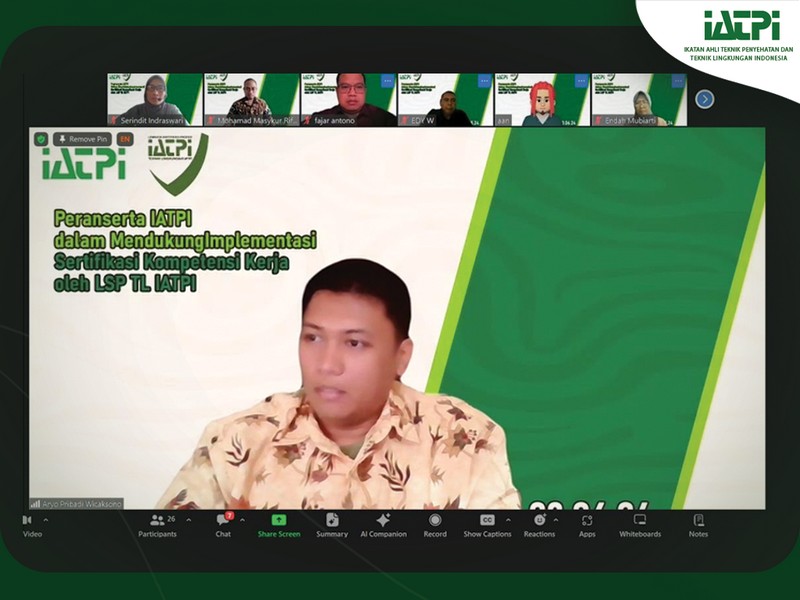 F G D Peranserta IATPI dalam Mendukung Implementasi Sertifikasi Jasa Kompetensi Kerja oleh LSP Teknik Lingkungan IATPI