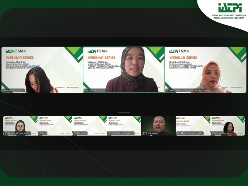 IATPI bersama FSMA Menyelenggarakan Webinar Series Sistem Pengelolaan Air Limbah Domestik Setempat (SPALD-S)