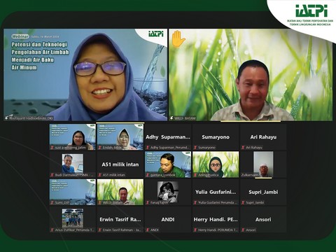 WEBINAR POTENSI DAN TEKNOLOGI PENGOLAHAN AIR LIMBAH MENJADI AIR BAKU AIR MINUM 16 MARET 2024